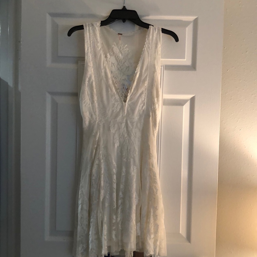 Free People White Sheer Back Dress
